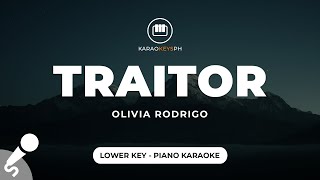 traitor  Olivia Rodrigo Lower Key  Piano Karaoke [upl. by Pearla264]