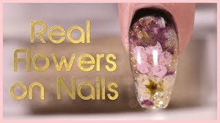 How to Encapsulate Dried Flowers with Dip Powder Nail Art Tutorial [upl. by Seiter]