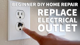 How to Replace an Electrical Outlet – Replace Burnt Out Electrical Outlet and Old Damaged Socket [upl. by Calie]