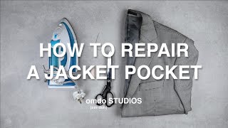 How to Hand Sew A Ripped Jacket or Coat Pocket in Under 5 Minutes [upl. by Ahsimaj595]