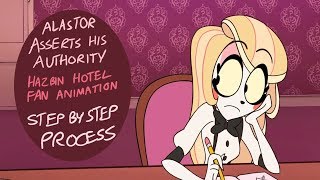 Alastor Asserts His Authority  Hazbin Hotel Fan Animation Process [upl. by Samale]