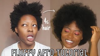 Tutorial  FLUFFY Afro with NO HEAT4c HairHannah Oluwasami [upl. by Ettenot]