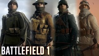 Battlefield 1  All Outfits and Military Uniforms All Classes Clothes SHOWCASE [upl. by Ahsemak]