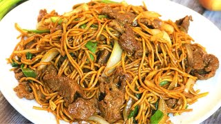 CHEAPER AND BETTER THAN TAKEOUT  Beef Lo Mein Recipe 牛肉捞面 [upl. by Wini676]