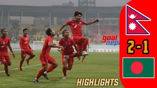 Nepal VS Bangladesh 21 Goals Finals Highlights Tri Nation Football Tournament 2021 [upl. by Kippie96]