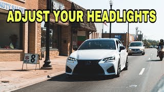 How to Adjust Headlight Beams Lexus GSF [upl. by Malha483]