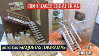 Como hacer ESCALERAS escuadra y quotuquotpara MAQUETAS o DIORAMAS 2 TIPOS2019 [upl. by Spark]