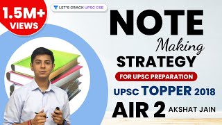 Note Making Strategy for UPSC Preparation by CSE Topper 2018 AIR 2 Akshat Jain [upl. by Nottnerb]