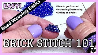 How to Brick Stitch Beading 101 Tutorial Beginner [upl. by Kcirtapnaes]