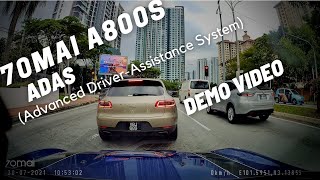 70mai A800S ADAS Demo Video [upl. by Sigismond]