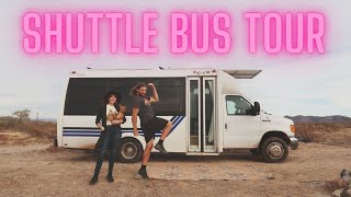 UNBELIEVABLE DIY Shuttle Bus Camper Conversion  BUS TOUR [upl. by Hcirdla850]