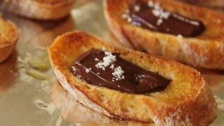 Chocolate Sea Salt Crostini  Savory Chocolate Appetizer  Holiday Entertaining [upl. by Elburt]