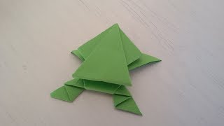 Origami Jumping Frog 🐸 DIY Paper Crafts  Rana de Papel que salta Rana saltarina Manualidades [upl. by Ellenej252]