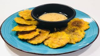 Tostones with Mojito Fried Plantains with Garlic Sauce [upl. by Rolfe766]