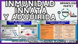 INMUNIDAD INNATA Y ADQUIRIDA INMUNOLOGÍA  GuiaMed [upl. by Aneev]