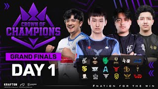 HINDI  CROWN OF CHAMPIONS  GRAND FINAL DAY 1  FT  EngineerYTGaming drs horaa r3g t2k rd [upl. by Nolrac]