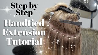 HANDTIED EXTENSION TUTORIAL NEW METHOD Wholy Hair [upl. by Elleval731]