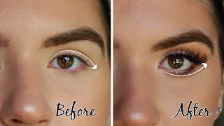 HOW TO Lift Droopy Eyes  Ultimate Makeup Guide for HOODED DOWNTURNED Eyes [upl. by Werdn]