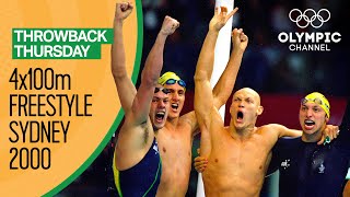 The Epic Mens 4x100m Freestyle Swimming Race  Sydney 2000 Replays  Throwback Thursday [upl. by Bush]