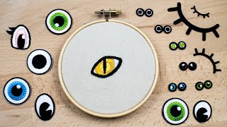 HOW TO EMBROIDER PLUSHIES EYES  DIY Patches  Free Pattern [upl. by Madigan404]