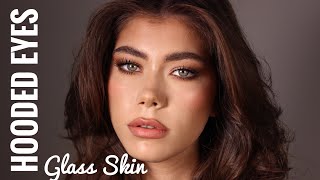 How To Apply Makeup on Hooded Eyes amp Glass Skin Tutorial  Claudia Neacsu [upl. by Hays441]