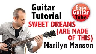 Sweet Dreams Are Made of This  Marilyn Manson Easy Guitar tutorial with TABS [upl. by Ophelie]