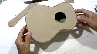 How to make an Acoustic Guitar from cardboard [upl. by Fosque]