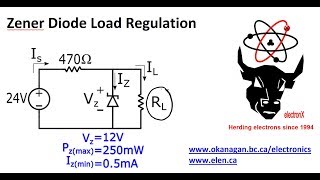 Zener Diode Load Regulation Example [upl. by Letsirk]