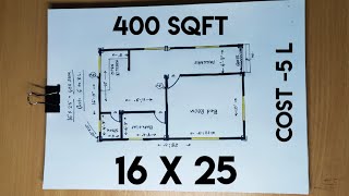 400 sqft small house plan II 16 x 25 ghar ka naksha II 16 x 25 house plan [upl. by Maillliw]