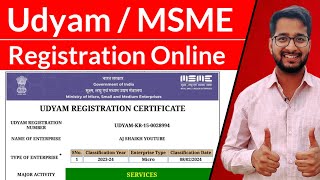 Udyam Registration Online  MSME Online Registration 2024 [upl. by Kram]