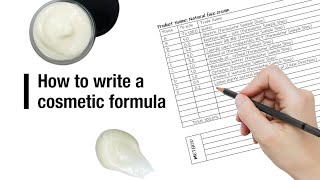 How to write a cosmetic formula [upl. by Hendry]