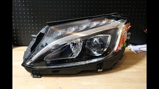 MercedesBenz C Class LED Headlight Tear DownDisassembly [upl. by Gerianna]