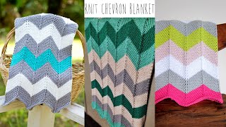 KNITTING TUTORIALCHEVRON BLANKET [upl. by Eiluj]