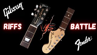 Gibson Les Paul VS Fender Stratocaster HSS  Riffs Battle HQ Audio Demo [upl. by Cyrus]