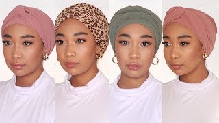 4 Easy Turban  Headwrap Tutorial NO PINS  Shes Mishka  South African Youtuber [upl. by Atterehs]