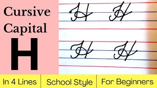 Learn How to write cursive capital H  For beginners [upl. by Kirbee]