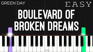 Green Day  Boulevard Of Broken Dreams  EASY Piano Tutorial [upl. by Nila]