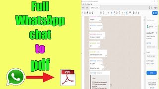 Convert full WhatsApp chat to pdf in same conversation layout whatsapptricks [upl. by Karwan]