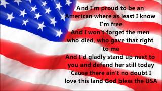 Lee Greenwood  God Bless The USA Lyrics [upl. by Auqcinahs]