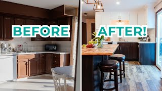 DIY Kitchen Renovation with incredible BEFORE amp AFTER makeover  The DIY Mommy [upl. by Bock961]