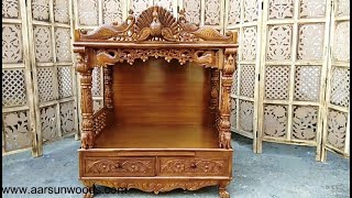 36 Wooden Krishna Temple for Home  Kanha Mandir  Puja Unit  Best Prices Home Delivery [upl. by Kiele]