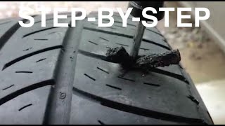 How to PatchPlug Hole in Tire in LESS THAN 5 Minutes  Fix a Flat Tire  EASY FIX [upl. by Elaen]