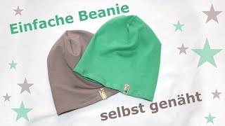 Einfache Beanie nähen  ohne Bündchen [upl. by Anilegnave]