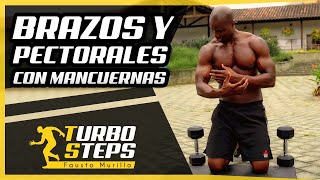 ENTRENAMIENTO DE BRAZOS Y PECTORALES CON MANCUERNAS [upl. by Bobker300]