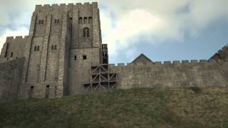 Corfe Castle  3D Historical Reconstruction [upl. by Aynosal]