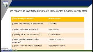 Estructura del reporte de investigación [upl. by Philbin]