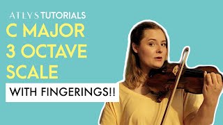 3 Octave C Major Scale violin WITH FINGERINGS [upl. by Engelhart]