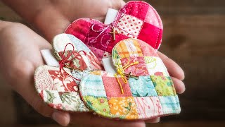 Patchwork Heart Pocket Prayer Quilt Tutorial  FREE Pattern  Shabby Fabrics [upl. by Kurtzman]