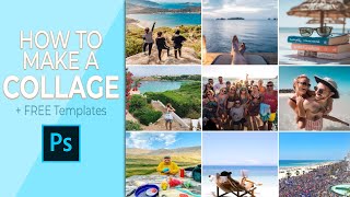 How To Make A Collage In Photoshop With FREE TEMPLATES [upl. by Lrae872]