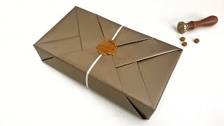 Double Kimono Gift Wrapping for shallow rectangular boxes [upl. by Brodench]